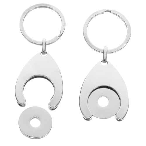 MAGICLULU 2 Stück Metall Einkaufswagenchip Schlüsselanhänger Rostfrei Langlebig Eleganter Trolley Token Anhänger für Einkaufswagen und Schlüsselbund Praktisch Tragbar von MAGICLULU