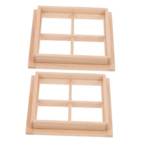 MAGICLULU 2 Stück Puppenhaus-holzfenster: 1:12 Miniatur-fensterrahmen, Mini-möbel-Ornamente – Puppenhaus-szenenzubehör, Mikro-landschaftsmodelle MAGICLULU 2 Stück Puppenhaus-holzfenster: 1:12 Miniatur-fensterrahmen, Mini-möbel-Ornamente – Puppenhaus-szenenzubehör, Mikro-landschaftsmodelle von MAGICLULU