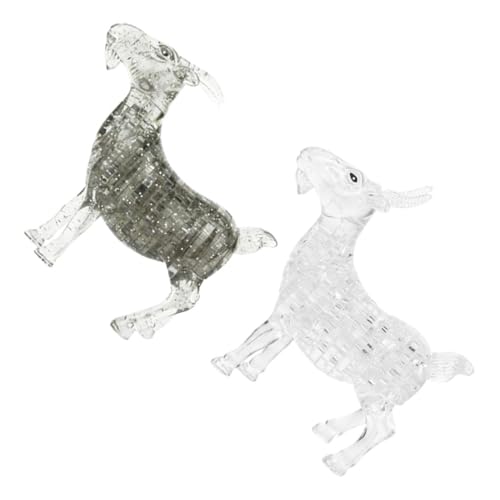 MAGICLULU 2 Stück Puzzle Ziegenfiguren aus Kunststoff Einzigartige Tischornamente für Wohnzimmer Büro und Mehr mit Kristallähnlichem Design für Dekoration und MAGICLULU 2 Stück Puzzle Ziegenfiguren aus Kunststoff Einzigartige Tischornamente für Wohnzimmer Büro und Mehr mit Kristallähnlichem Design für Dekoration und von MAGICLULU