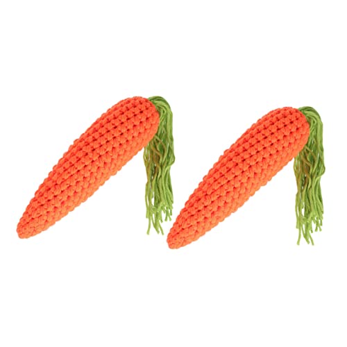 MAGICLULU 2 Stück Teiliges Gehäkeltes Karotten aus Hochwertigem Wollgarn Realistische Ostern Deko Vielseitige Gemüseornamente für Foto Requisiten und Vorschulunterricht von MAGICLULU