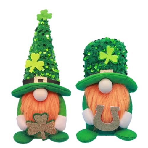 MAGICLULU 2 Stück irische Festdekoration Gartenzwerg Feengarten Zubehör Zwerge Plüsch polsterelemente Festliche Dekoration st Patricks Day Festival-Puppenszenenschmuck Stoff von MAGICLULU