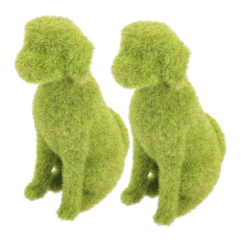 MAGICLULU 2 Stücke Grün Strömten Hund Statue Garten Dekorationen Für Ornament Im Freien MAGICLULU 2 Stücke Grün Strömten Hund Statue Garten Dekorationen Für Ornament Im Freien von MAGICLULU