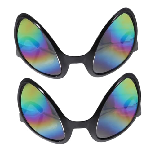 MAGICLULU 2 Stücke Lustige Alien Brille Für Halloween Neuheit Bunte Linsen Party Cosplay Zubehör von MAGICLULU