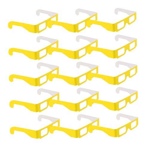 MAGICLULU 20 Paare Beugungsbrillen in Gelb Rechteckige Vintage Sonnenbrillen mit Buntem Lichteffekt für Outdoor Partys Musikfestivals Nachtclub und Feiertagsbeleuchtung Komfortabel und von MAGICLULU