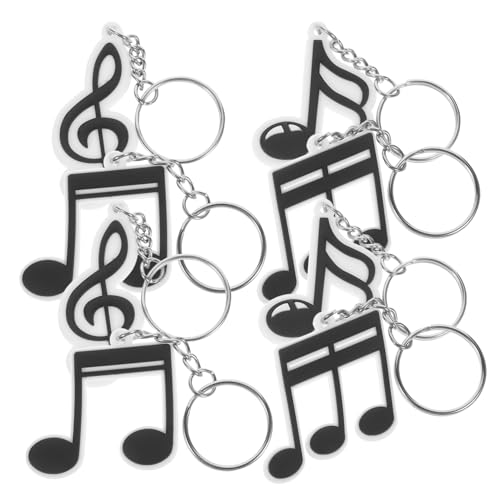 MAGICLULU 20 Stück Musik-Party-Schlüsselanhänger Musik thematisiert Musical Spaß notenschlüssel schlüsselanhänger Musikalisches Partyzubehör Anhänger zum Aufhängen für Handtaschen PVC Black von MAGICLULU