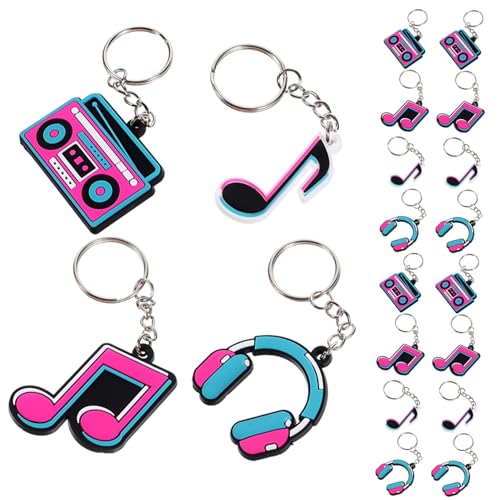 MAGICLULU 20 Stück Musik-party-schlüsselanhänger Stichworte Musiknoten Schlüsselbund Gastgeschenke Zum Thema Musik Sortiert Musik Schlüsselanhänger Led Schlüsselanhänger Mit Musik Pvc von MAGICLULU