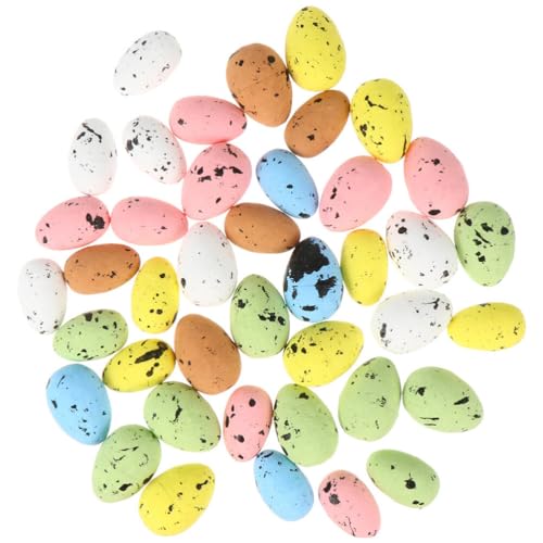 MAGICLULU 200 Stück Ostereier Gesprenkelte Eier Dekorationen Mini-Ostern Mehrfarbig Schaumstoff-Ei Bunte von MAGICLULU