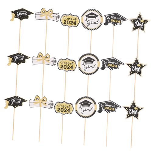 MAGICLULU 24 Stück Cupcake Topper für Abschlussfeier Dekorative Kuchenstecker für Graduation Partys für Cupcakes und Desserts MAGICLULU 24 Stück Cupcake Topper für Abschlussfeier Dekorative Kuchenstecker für Graduation Partys für Cupcakes und Desserts von MAGICLULU