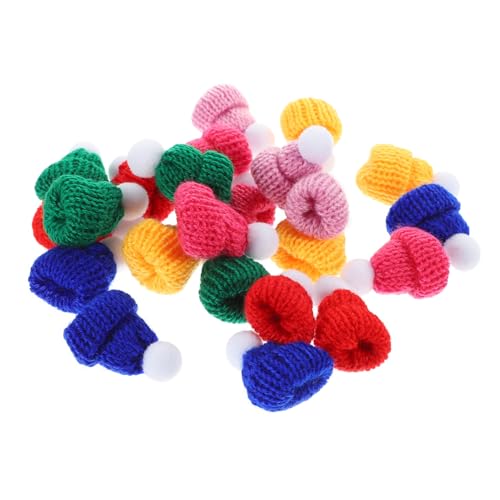 MAGICLULU 24 Stück Mini Weihnachtsmützen Bunte Strickmützen für DIY Bastelideen Puppendekoration und Weinflasche Zubehör Weihnachtsaccessoires mit Bommel MAGICLULU 24 Stück Mini Weihnachtsmützen Bunte Strickmützen für DIY Bastelideen Puppendekoration und Weinflasche Zubehör Weihnachtsaccessoires mit Bommel von MAGICLULU