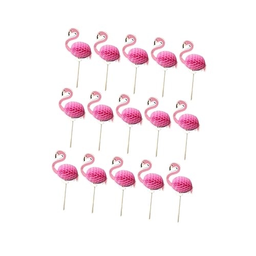 MAGICLULU 25 Stück Teiliges Hawaii Cupcake Picks Flamingo Tortendeko Party Cake Picks für Geburtstagsfeier Sichere Kuchenstecker mit Kreativem Flamingo Design für Cupcakes und Desserts von MAGICLULU