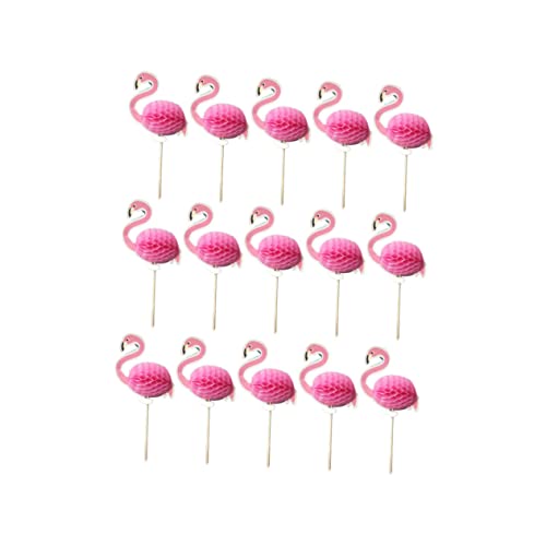 MAGICLULU 25 Stück Teiliges Hawaii Cupcake Topper Flamingo Tortendeko Party Kuchendekoration für Geburtstage Tropisch Bunte Dessert Picks Sicher für Kuchen und Cupcakes von MAGICLULU
