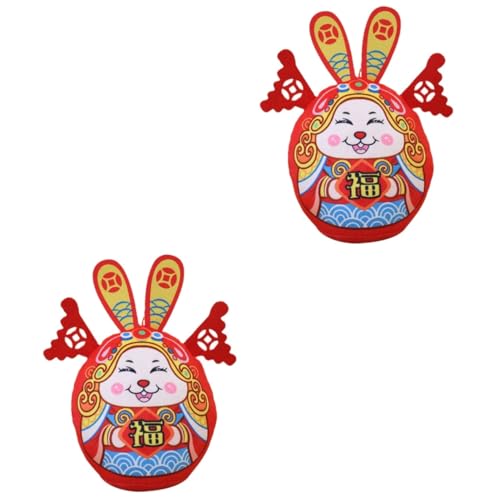 MAGICLULU 2St Jahr des Kaninchen-Plüschtiers Plüschhase Chinese New Year Rabbit Plüschfigurenspielzeug Geschenke Hasen Stofftiere Kaninchen Stofftier Füllung schmücken Neujahrsvorräte Puppe von MAGICLULU