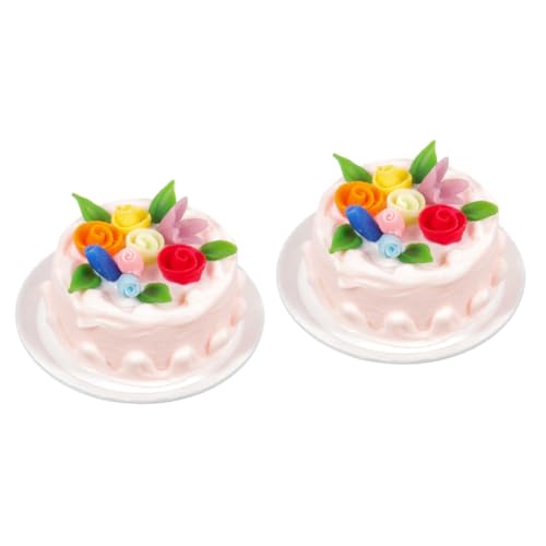 MAGICLULU 2St Mini-Cupcakes Küchenspielzeug spielen puppenhaus essen hochzeitsdeko hochzeits dekoration pfirsich dekorationen Mini-Kuchen Gefälschte Hochzeitstorten simulierter Kuchen von MAGICLULU