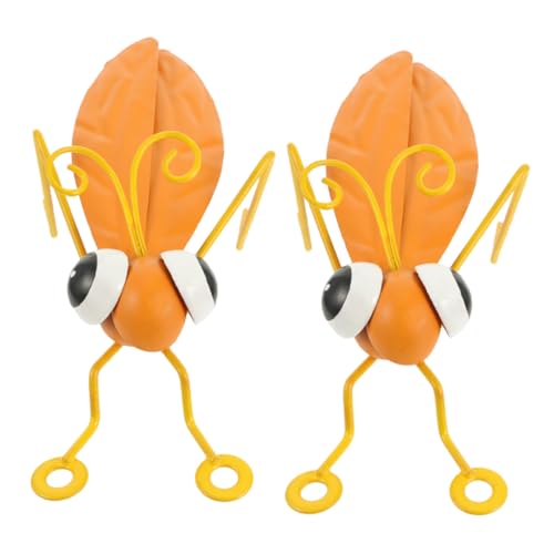 MAGICLULU 2St schmiedeeiserne Heuschreckenverzierung Vogelgeräte im Freien fangen außen Halloween im Freien hinterhof outdoordeko Gartendekoration aus Metall Modell Dekoration Eisen Yellow von MAGICLULU
