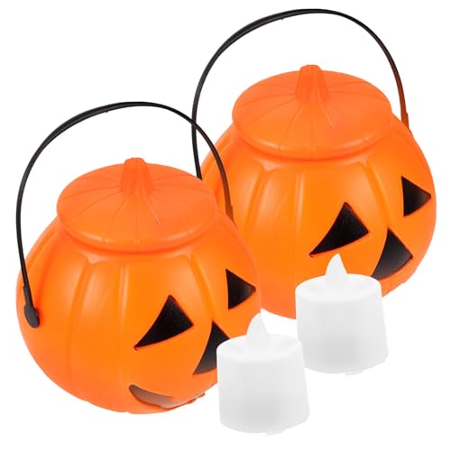 MAGICLULU 2Stücke Leuchtende Halloween Kürbiskübel Mit Deckel Handheld Candy Eimer Für Aufbewahrung Für Süßigkeiten Snacks Und Kleine Party Dekoration MAGICLULU 2Stücke Leuchtende Halloween Kürbiskübel Mit Deckel Handheld Candy Eimer Für Aufbewahrung Für Süßigkeiten Snacks Und Kleine Party Dekoration von MAGICLULU