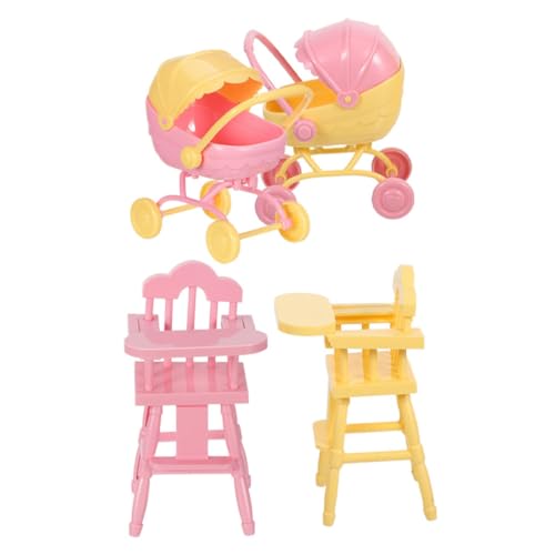MAGICLULU 2sätze Spielzeug-Kinderwagen Und Hochstuhl Puppen Miniatur-puppenhaus-zubehör Winzige Möbel Für Junge Mädchen Tragbares Puppenspiel MAGICLULU 2sätze Spielzeug-Kinderwagen Und Hochstuhl Puppen Miniatur-puppenhaus-zubehör Winzige Möbel Für Junge Mädchen Tragbares Puppenspiel von MAGICLULU