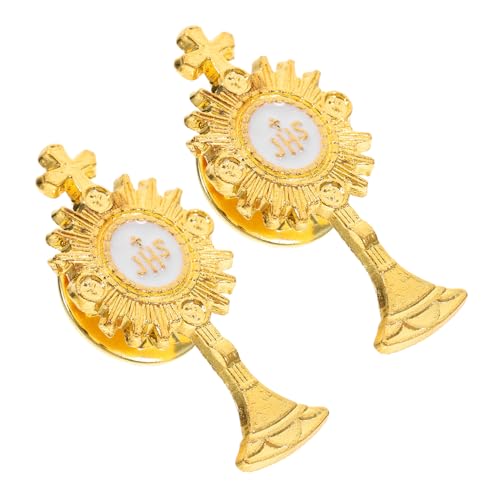 MAGICLULU 2st Knopfabzeichen Auf Der Brust Gefälschte Kragendekoration Verdickte Aufkleber Dreidimensionale Gefälschte Manschetten Wasserfeste Aufkleber Frauenhut Golden Zinklegierung von MAGICLULU