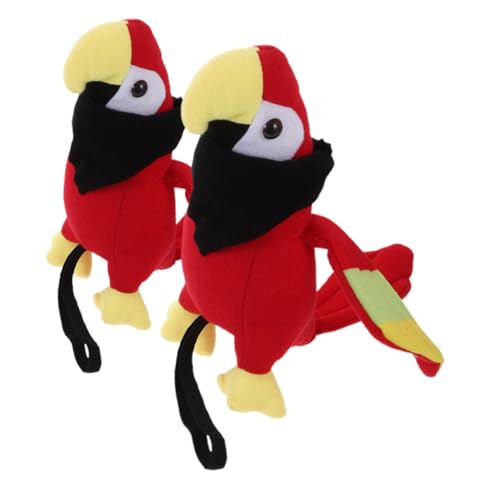MAGICLULU 2st Piratenpapagei Piratenkostüm Papagei Requisite Papagei-Ornament Vogelmodell Simulierter Papagei Schulterpapagei-Modell Papagei Stofftier Ausgestopftes Papageienmodell Plüsch von MAGICLULU