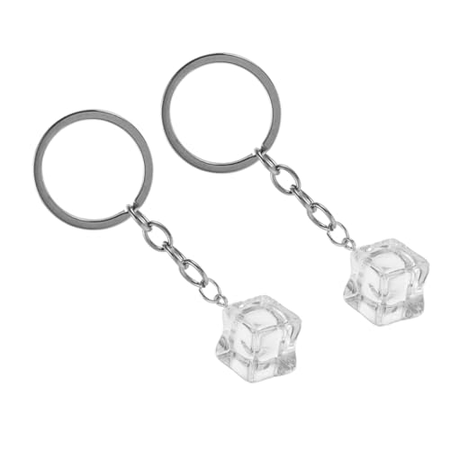 MAGICLULU 2stücke Eiswürfel-schlüsselanhänger Aus Umweltfreundlichem Harz Kreativer Auto-schlüsselanhänger Schlüsselanhänger-dekoration Bezauberndes Accessoire Für Männer Und Frauen von MAGICLULU