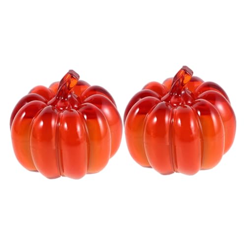 MAGICLULU 2stücke Kunststoff Halloween-kürbisdekor Mit Led-Beleuchtung Durchsichtig Beleuchtete Kürbisfiguren Für Tischdekoration Party Thanksgiving von MAGICLULU