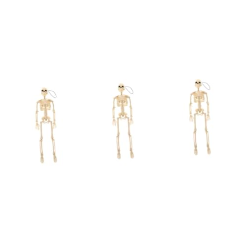 MAGICLULU 3 Stck. Halloween-skelett Simulation Halloween -dekorationen Beängstigend Halloween Wohnkultur Geist Skelettprop Wörter Skelette Zombie Ups Gefälscht Artikuliert Party Metall Weiß von MAGICLULU