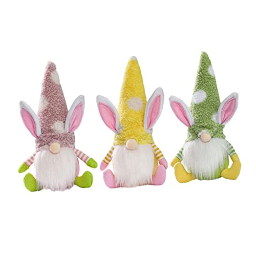 MAGICLULU 3 Stück Lampenzwergverzierung kaninchenohren beschwertes Kuscheltier Easter Decoration geschenktasche Ostern Hasenohr-Zwergpuppe Ostern leuchtende Puppe Plüsch von MAGICLULU