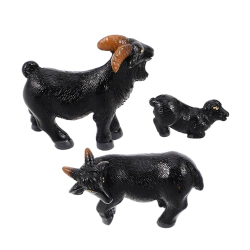 MAGICLULU 3 Stück Miniatur Schaf Figuren Realistische aus Harz für Mikrolandschaften Dekorative Tiermodelle für Garten und Niedliche Ziegenornamente von MAGICLULU