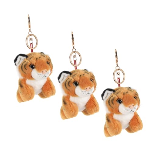 MAGICLULU 3 Stück Plüsch Tiger Schlüsselanhänger Kuschelig Niedlich Anhänger für Taschen Rucksäcke Geburtstagsfeier Geschenkidee Langlebig Farbecht Jungle Motto von MAGICLULU