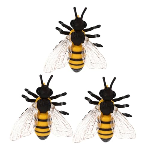 MAGICLULU 3 Stück Realistische Bienen Figuren Detailgetreue Insektenmodelle für Vielseitig Einsetzbar für Wissenschaftsprojekte Kreative Bastelarbeiten und Bienen Themed Partydekorationen von MAGICLULU