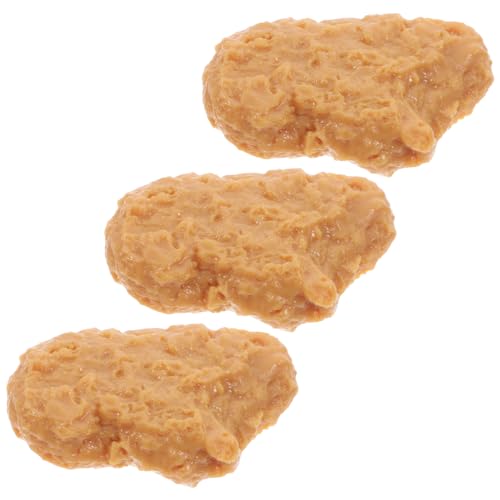 MAGICLULU 3 Stück Simuliertes Chicken-Nugget-Modell Mini Shop Display Heimdekoration gefälscht künstlich Modellieren Sie lebensechte Lebensmittel Party-Küchendekoration Anzeige PVC Braun von MAGICLULU
