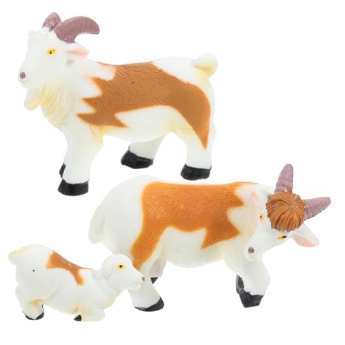MAGICLULU 3 Stück Teiliges Mini Ziegenfigur Set aus Resin Realistische Tier Modelle für Mikro Landschaft Garten und Desktop Dekoration Kleine Ziegenfiguren für Kreative Heimdeko und von MAGICLULU