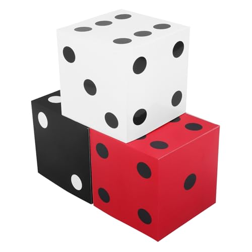MAGICLULU 3 Stück Würfel-Box Riesenereignis Würfel Große Würfelboxen Prom Würfeldekorationen Tabletop Dice Decor Kartenspiel -würfel Mittelstücke Partywürfel Mittelstücke Papier von MAGICLULU