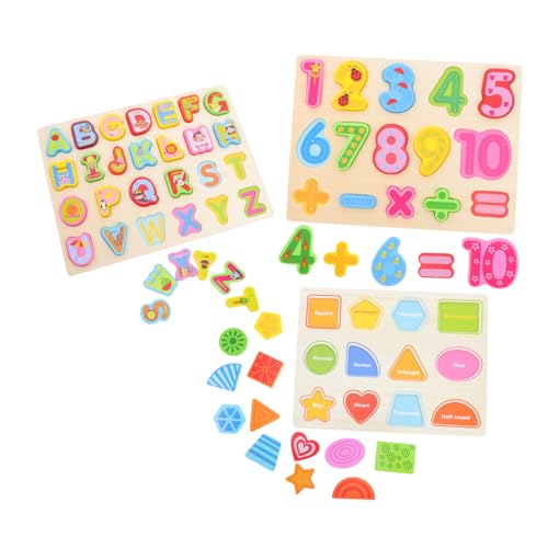 MAGICLULU 3 Teiliges Montessori Puzzle Aus Holz Lernpuzzle Mit Alphabet Zahlen Und Formen – Mathematik Lernspielzeug Für Im Vorschulalter Sortierbrett Aus Holz Für Kleinkinder Jungen MAGICLULU 3 Teiliges Montessori Puzzle Aus Holz Lernpuzzle Mit Alphabet Zahlen Und Formen – Mathematik Lernspielzeug Für Im Vorschulalter Sortierbrett Aus Holz Für Kleinkinder Jungen von MAGICLULU