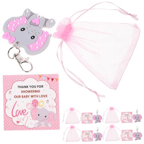 MAGICLULU 30 Sätze Elefant -thema Schlüsselanhänger Mit Rosa Elefanten Schlüsselbund Babyparty -party -gefälligkeiten Gefälligkeiten Du Rückkehr Zur Babyparty Partygeschenk Pvc von MAGICLULU