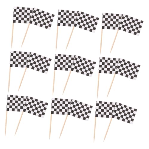 MAGICLULU 360 Stück Mini Kariert Rennflaggen Zahnstocher Party Dekoration Cupcake Toppers für Geburtstag Shower Dessert Kuchen Deko Zubehör von MAGICLULU