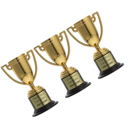 MAGICLULU 3 Stücke Mini Goldene Trophäe Tasse Spielzeug Für Kinder Für Sport Party Schule Kindergarten Graduierung Preise von MAGICLULU