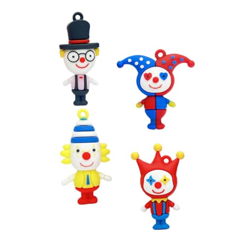 MAGICLULU 4 Stück Clown-anhänger Kleiner Schlüsselanhänger Dekorativer Anhänger Zum Aufhängen Schlüsselanhänger Clown-schlüsselanhänger Dekorative Hängende Verzierung Plastik von MAGICLULU