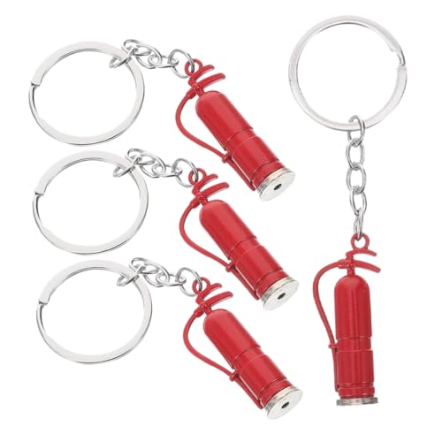 MAGICLULU 4 Stück Feuerwehrmann- Tasche Schlüsselanhänger Sensor Fahrzeug Dochtschneider Jet Kette Clipper Feuerlöscher Schlüsselanhänger Feueralarm Wasserdicht Tür Zinklegierung Rot von MAGICLULU