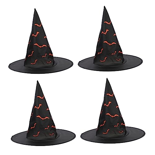 MAGICLULU 4 Stück Halloween-zaubererhut Kostümzubehör Hexenmützen Zubehör Für Partykostüme Kostümrequisiten Hexenhüte Partyzaubererhüte Halloween -kostüm -requisiten Stahldraht von MAGICLULU