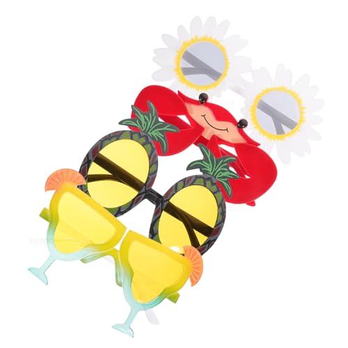 MAGICLULU 4 Stück Hawaiian Party Sonnenbrillen Teiliges Lustiges Accessoire für Erwachsene Tropisches Thema Langlebige Foto Requisiten für Strand und Karnevalspartys Einzigartige Designs mit von MAGICLULU