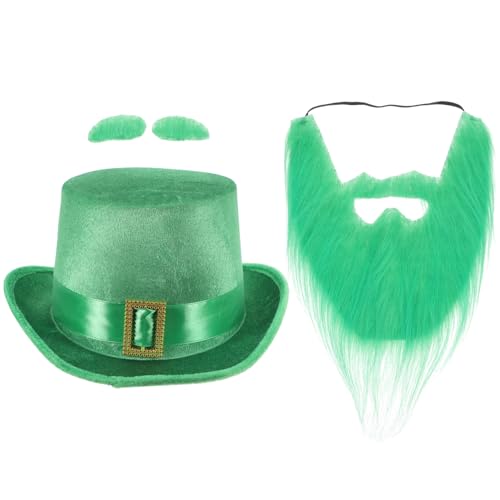 MAGICLULU St. Patricks Day Kostüme Hut Gesichtsbehaarung Kit Irish Festival Zubehör MAGICLULU St. Patricks Day Kostüme Hut Gesichtsbehaarung Kit Irish Festival Zubehör von MAGICLULU
