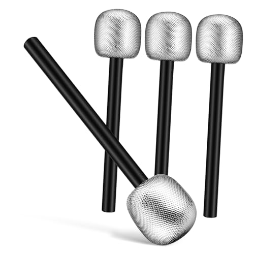 MAGICLULU 4 Stück Mikrofon Requisiten vorgeben realistisch gefälscht Vokal mikrofon für microphone so tun, als würdest du Mikrofon Mikrofonstütze Plastik Silver von MAGICLULU