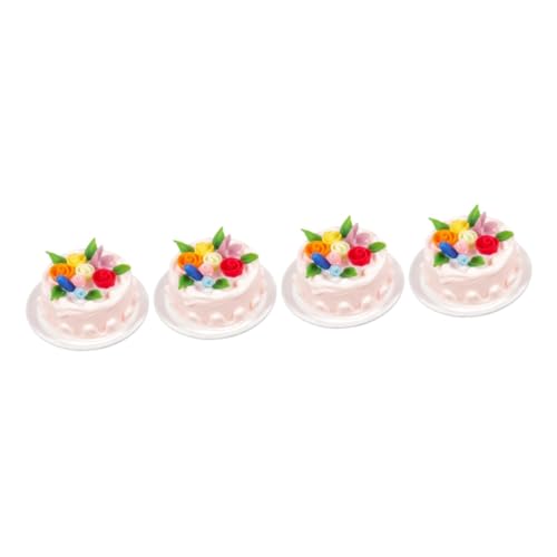 MAGICLULU 4 Stück Mini-Cupcakes So Tun, Als Würden Sie Essen Spielzeug Spielen Künstliche Dessertdekoration Miniatur-puppenhaus-Kuchen Gefälschte Desserts Mini-Essen Hochzeit Pappbecher Harz von MAGICLULU