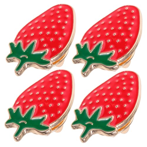 MAGICLULU Modische Erdbeerbroschen Für Damen 4 Stück Erdbeeren Vielseitiges Obst-accessoire Für Partys von MAGICLULU