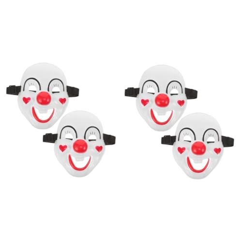 MAGICLULU 4 Stück Party-maske Maskerade-maske Clown-cosplay-zubehör Gruselige Clownsmaske Aus Latex Halloween-clown-maske Kind Plastik Lächelndes Gesicht Kopfbedeckung von MAGICLULU