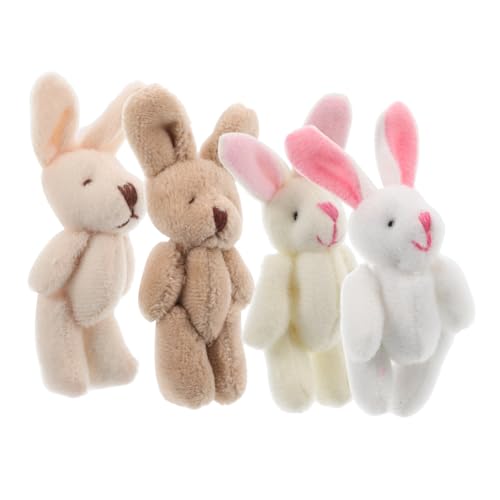 MAGICLULU 4 Stück Plüschtier Mini-Dekoration Kaninchen zu Hause Prop Kaninchen Cartoon-Eier Bastelkaninchen süße Bastelprojekte für Puppe kurzer Plüsch von MAGICLULU