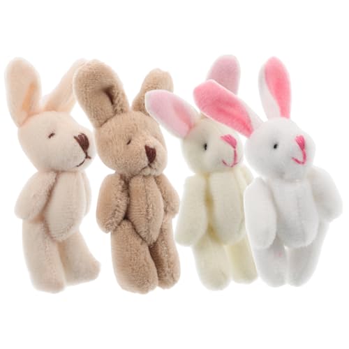 MAGICLULU 4 Stücke Plüsch Joint Bunny Puppen Mini Stofftiere Bunny Ornamente Handwerk Machen Lieferungen Für Wohnkultur von MAGICLULU