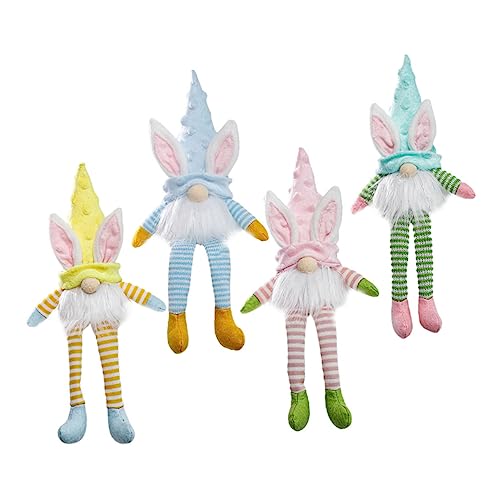 MAGICLULU 4 Stück Puppe mit Licht Desktop-Dekoration Plüschhasen Feenfiguren Plüschtiere Plüschpuppe Easter Bunny Easter Egg Decoration Osterdeko für Osterschmuck Osterfee Puppe von MAGICLULU
