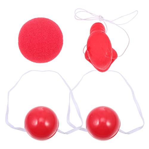 MAGICLULU 4 Stück Rote Clown-Leuchtnasen Led-Rote Clown-Nasen Dekor Kostümzubehör Partyzubehör von MAGICLULU