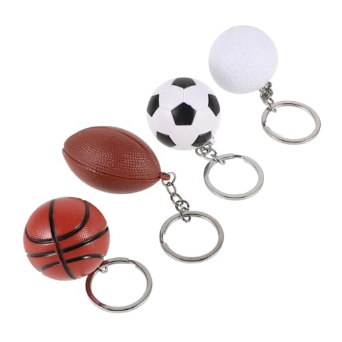 MAGICLULU 4 Stück Sportperiphere Sportball Schlüsselanhänger Taschenanhänger schlüsselanhänger set fußball schlüsselanhänger Sport-Schlüsselanhänger bezaubernder Schlüsselanhänger von MAGICLULU